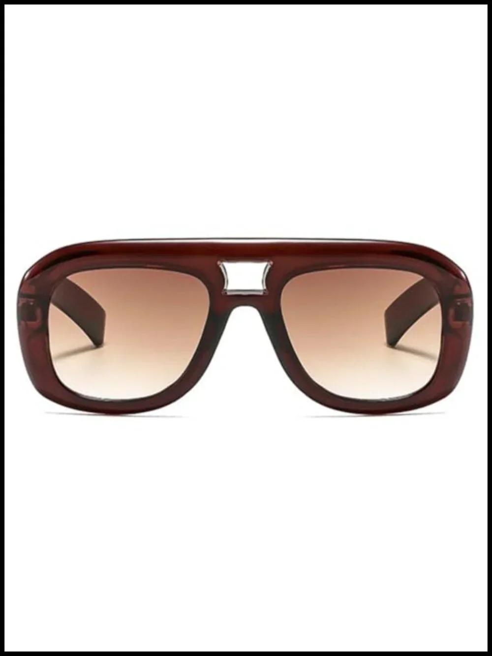 Retro Double Bridge Square Sunglasses Women UV400 Gradient Pilot